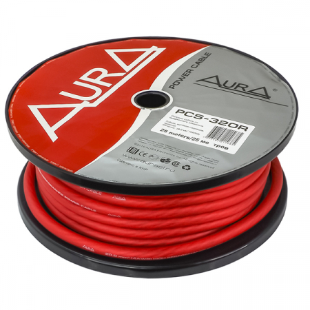 Subwoofere & boxe auto - Cablu alimentare Aura PCS-320R, 20mm2 (4AWG), 25m/rola, rosu