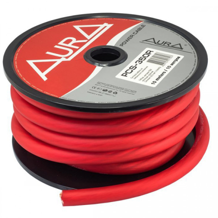 Subwoofere & boxe auto - Cablu alimentare Aura PCS-350R, 50mm2 (1 / 0AWG), 10m/rola, rosu