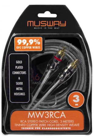 Conectica - Cablu RCA Musway MW3RCA, 2 canale, 3 m