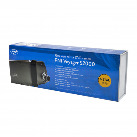 Camera auto DVR PNI Voyager S2000 Full HD, unghi de filmare 170°, senzor G, incorporata in oglinda retrovizoare, touchscreen IPS si camera de mers inapoi 120 grade VGA, mod noapte, mod parcare [5]