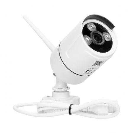 RESIGILATE - RESIGILAT Camera supraveghere video IP ORNO OR-MT-JT-1806, HD, IP65, iluminare noaptea, aplicatie mobil, slot card memorie, alb