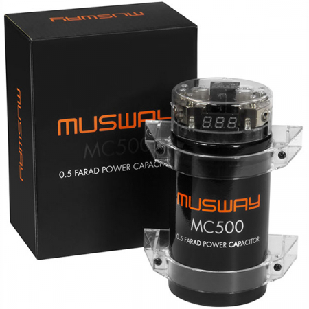 Condensator auto Musway MC500, 0.5 Farad, bloc de distributie integrat [2]