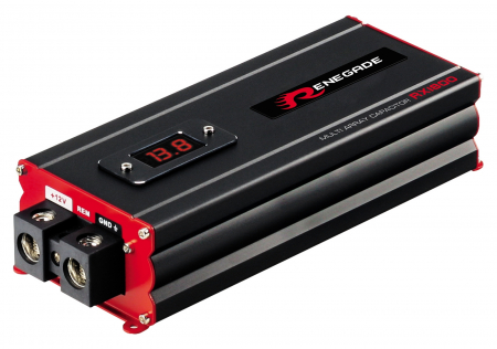 Condensatoare - Condensator auto Renegade RX1800, 0.18 Farad, voltmetru digital cu trei cifre