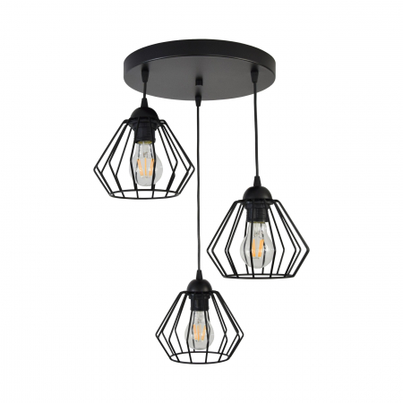Aplice si plafoniere - Corp de iluminat ADVITI Waya AD-LD-6264BE27M, E27, 3 x 60W, negru