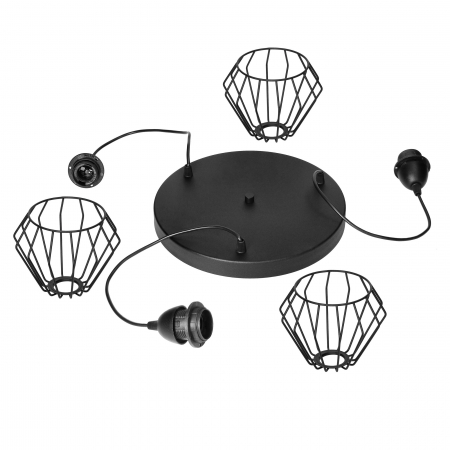 Corp de iluminat ADVITI Waya AD-LD-6264BE27M, E27, 3 x 60W, negru [1]