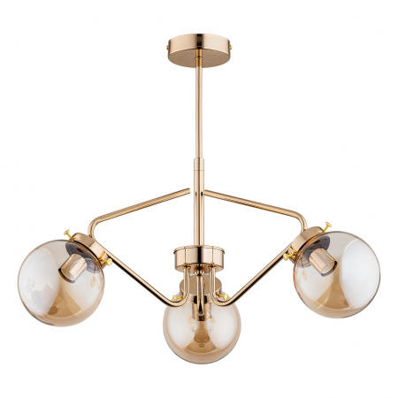 Aplice si plafoniere - Corp de iluminat suspendat ADVITI BULAT 3P AD-LD-6219CE14S, E14, maxim 3 x 40W, auriu