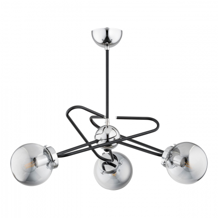 Aplice si plafoniere - Corp de iluminat suspendat ADVITI GALAKSI 3P AD-LD-6214GGE14S, E14, maxim 3 x 40W, crom