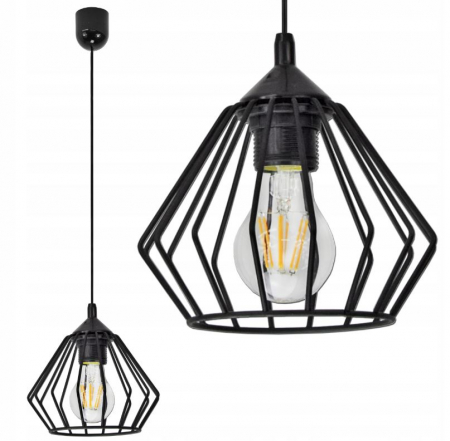 RESIGILAT Corp de iluminat suspendat ADVITI Waya AD-LD-6263BE27M, E27, 60W, negru [1]