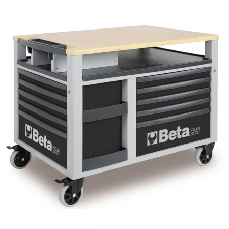 Dulap mobil cu 10 sertare si blat de lemn BETA C28 O [4]