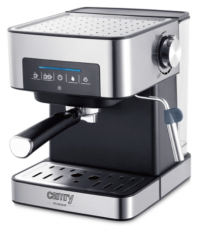 Electrocasnice - Espressor semiautomat Camry CR 4410, 1000 W, 15 bari, 1.6 L, 3 programe, argintiu/negru