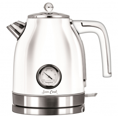 RESIGILATE - RESIGILAT Fierbator Sam Cook PSC-100/W, 3000W, 1.7 litri, Strix, tehnologie Quick & Silence, indicator temperatura, rotire 360°, indicator nivel apa, alb