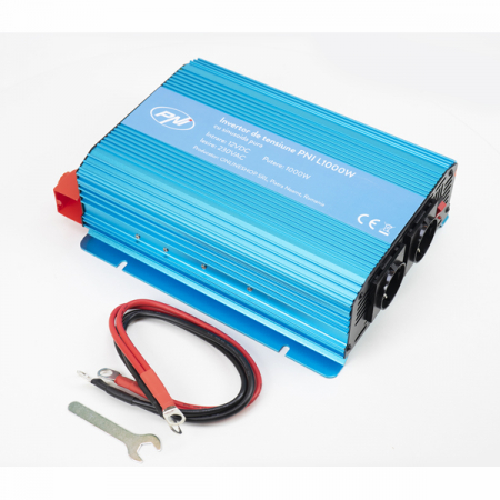Invertor de tensiune PNI SP1000W cu sinusoida pura, alimentare 12V [5]