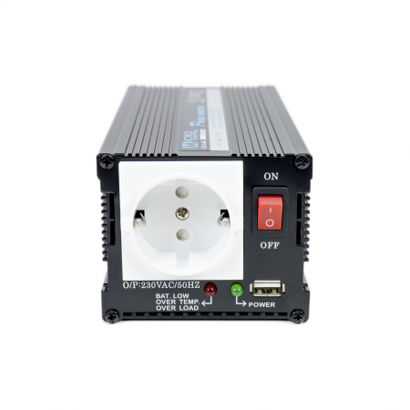 Invertor de tensiune President 400W alimentare 12V, iesire 230V, unda sinus modificata, mufa USB 5V 500mAh, cu clesti alimentare si mufa de bricheta inclus [2]