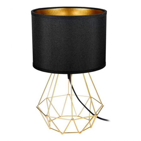 Aplice si plafoniere - Lampa de noptiera ADVITI VADE 1P AD-LD-6457B-CE27T, E27, 1 x 60W, negru/auriu
