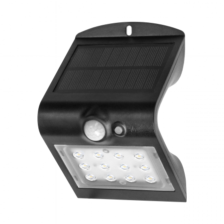 Aplice si plafoniere - Lampa solara ADVITI SILOE AD-SL-6083BLR4, 1.5 W, senzor de miscare, unghi de detectie 120Â°, 190lm, IP65, 4000K, 1200mAh, negru