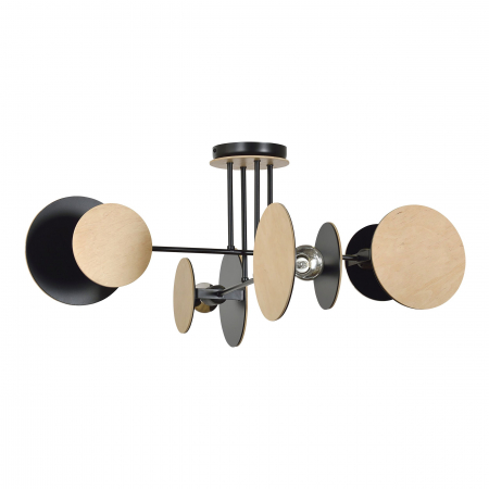 Aplice si plafoniere - Lustra ADVITI Rita AD-LD-6320BE27, E27, 4 x 60W, negru/maro