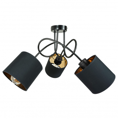 Aplice si plafoniere - Lustra ADVITI Vigo AD-LD-6355BE27T, E27, 3 x 60W, negru