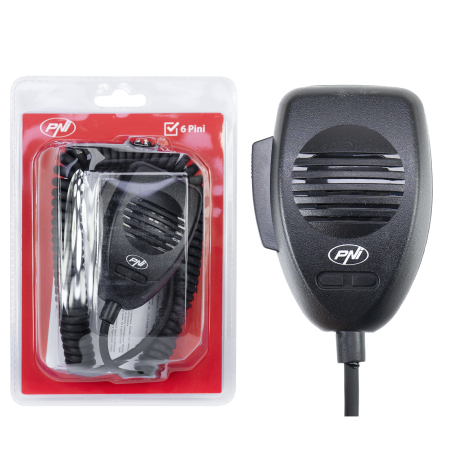 Microfon PNI CDS06 tip condenser cu 6 pini pentru statie radio CB, compatibil cu statii CB President, Midland, Albrecht [5]
