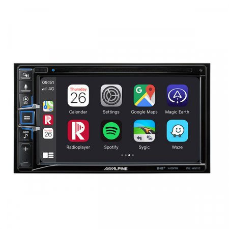 Playere multimedia 2DIN - Multimedia player auto Alpine INE-W611D, 4x50W, FM, DVD, CD, Bluetooth, USB, Aux, GPS, ecran 6.5'', compatibil iPod/iPhone, Android