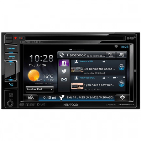 Playere multimedia 2DIN - Multimedia player auto Kenwood DNN-6250DAB, ecran 6.1", 2DIN, USB, AUX, SD, WiFi, Bluetooth,  Touchscreen, 4x50W RMS