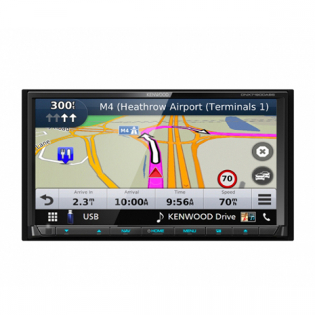 Playere multimedia 2DIN - Multimedia player auto Kenwood DNX7190DABS, 4x50W, FM, DVD, CD, USB, Bluetooth, GPS, ecran 7", Android, iPhone/iPod