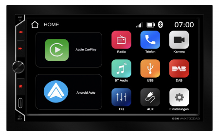 Subwoofere & boxe auto - Multimedia player auto ESX VMX700DAB, 2DIN, 4 x 80W, Tuner AM/FM, DAB+, Bluetooth 5.0, Wi-Fi, Apple CarPlay si Android Auto wireless