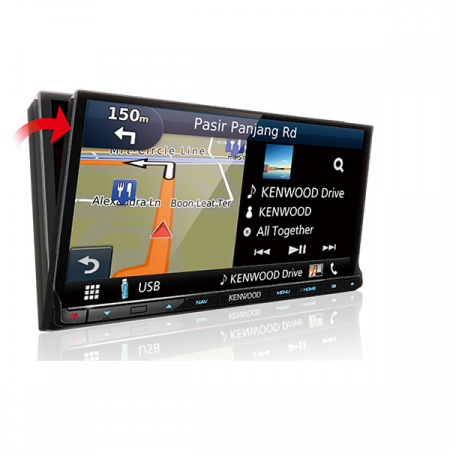 Multimedia player Kenwood DNX-8160DABS, 4x50W, DVD, CD, FM, USB, Aux, SD card, Bluetooth, IPod/IPhone, Android, GPS, ecran de 7" [1]
