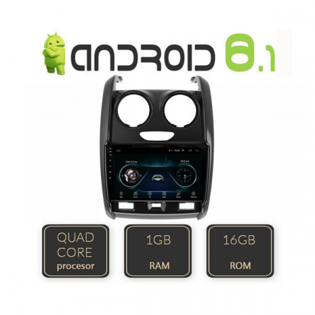 Navigatii dedicate - Navigatie dedicata pentru Dacia Duster 2012-2019, Edotec E209, Bluetooth, FM, GPS, Wi-Fi, Android 8.1
