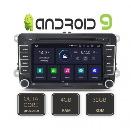 Navigatii dedicate - Navigatie dedicata pentru VW, Skoda, Seat, Edotec EDT-G305-8CORE, DVD, GPS, Wi Fi, Radio, Bluetooth, Android 9