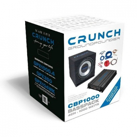 Pachet bass auto Crunch CBP1000: Subwoofer GPX 350+Amplificator GPX 1000.4+ Kit instalare GPX 10WK [1]