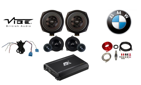 Subwoofere & boxe auto - Sistem difuzoare fata 3 cai dedicat BMW seriile E, F si G + Amplificator 4 canale ESX SXE100.4