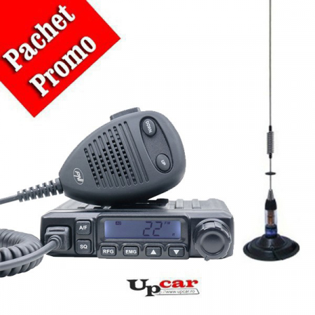 Statii radio auto CB - Pachet statie radio auto CB PNI Escort HP 6500, squelch automat + Antena CB PNI ML70 lungime 70cm + Baza magnetica