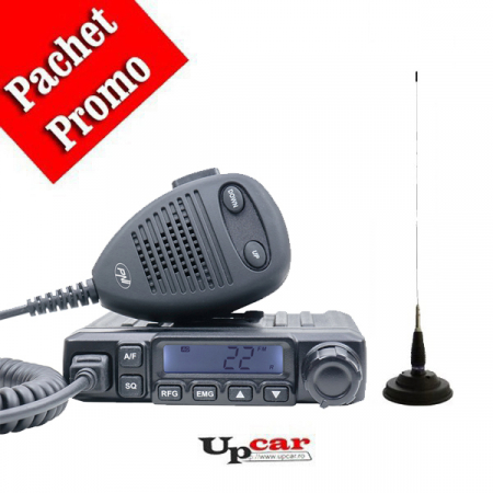 Statii radio auto CB - Pachet statie radio auto CB PNI Escort HP 6500 ASQ, squelch automat + Antena radio CB PNI ML145 lungime 145cm + Baza magnetica