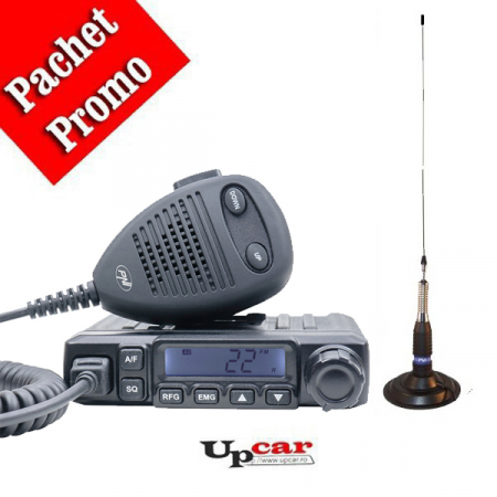 Statii radio auto CB - Pachet statie radio auto CB PNI Escort HP 6500, squelch automat + Antena radio CB PNI ML160 lungime 155cm + Baza magnetica