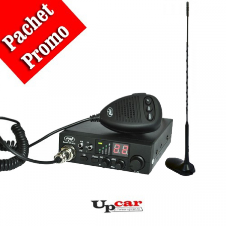 Statii radio auto CB - Pachet statie radio auto CB PNI Escort HP 8024 + Antena CB PNI Extra45 lungime 45cm + Baza magnetica