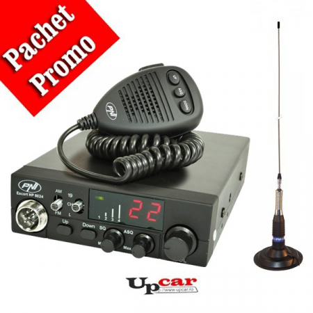 Statii radio auto CB - Pachet statie radio auto CB PNI Escort HP 8024 + Antena CB PNI ML160 lungime 155cm + Baza magnetica