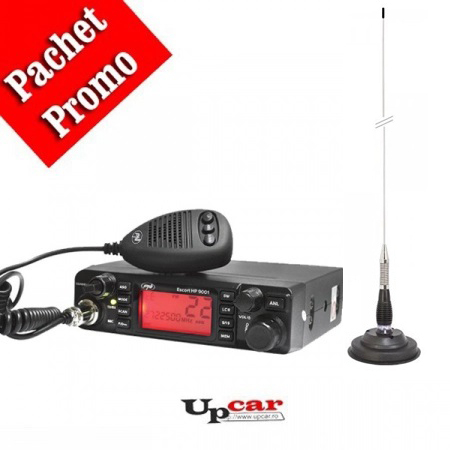 Statii radio auto CB - Pachet statie radio auto CB PNI Escort HP 9001 + Antena radio CB PNI ML160 lungime 155cm + Baza magnetica