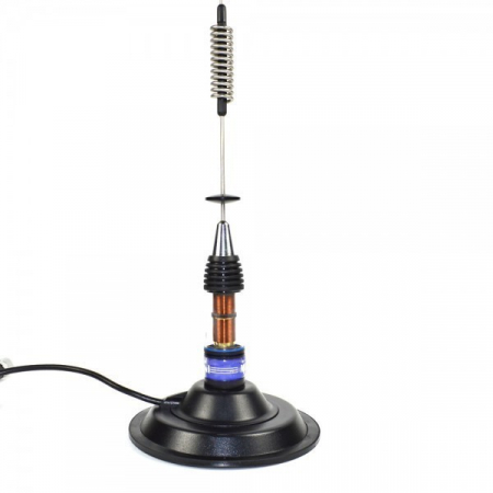 Pachet statie radio auto CB President BARRY II ASC AM/FM, Roger Beep, NB, ANL, Port USB, VOX, 12V/24V + Antena CB PNI ML70 lungime 70cm + Baza magnetica [13]