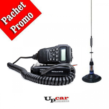 Statii radio auto CB - Pachet statie radio CB PNI Escort HP 55 + Antena CB PNI ML70 lungime 70cm + Baza magnetica