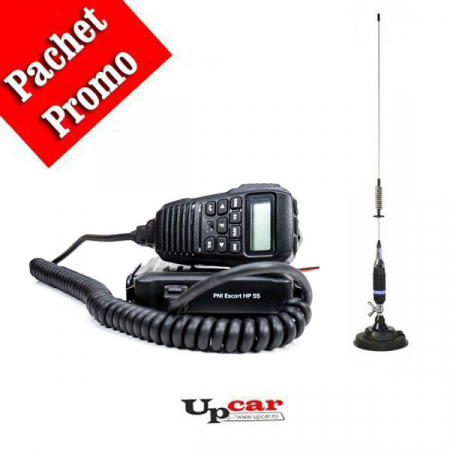 Statii radio auto CB - Pachet Statie radio CB PNI Escort HP 55 + Antena CB PNI S75 lungime 75cm + Baza magnetica