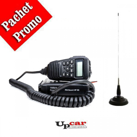 Statii radio auto CB - Pachet Statie radio CB PNI Escort HP 55 + Antena radio CB PNI ML160 lungime 155cm + Baza magnetica