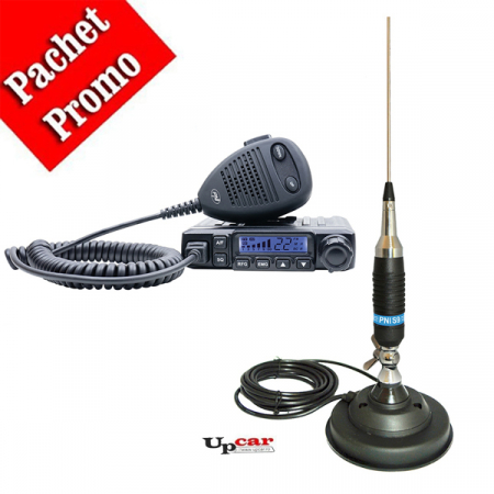Statii radio auto CB - Pachet statie radio CB PNI Escort HP 6500 ASQ + Antena CB PNI S9 lungime 120 cm + Baza magnetica