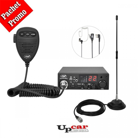 Statii radio auto CB - Pachet statie radio CB PNI ESCORT HP 8001L + Antena CB PNI Extra 40 lungime 45 cm + Baza magnetica