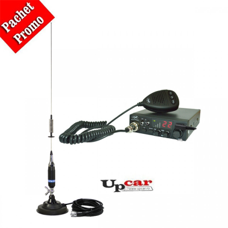 Statii radio auto CB - Pachet statie radio CB PNI ESCORT HP 8001L ASQ + Antena CB PNI S75 lungime 76 cm + Baza magnetica