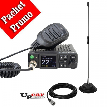 Statii radio auto CB - Pachet statie radio CB PNI ESCORT HP 8024, 12/24V  + Antena CB PNI Extra 40, lungime 44 cm + Baza magnetica