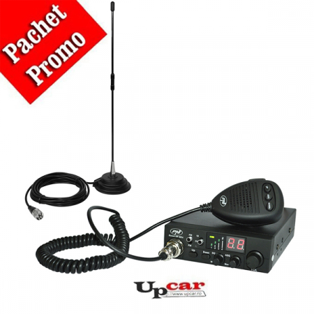 Statii radio auto CB - Pachet statie radio CB PNI ESCORT HP 8024, 12/24V + Antena CB PNI Extra 40 lungime 45 cm + Baza magnetica