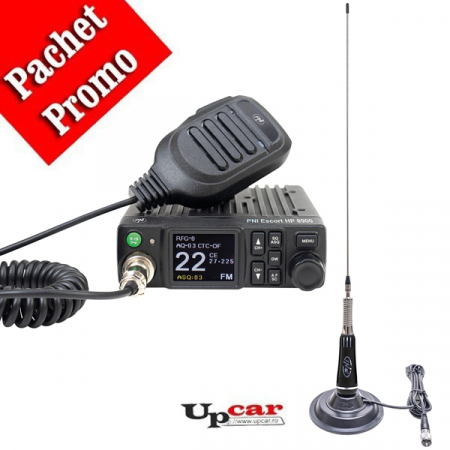 Statii radio auto CB - Pachet statie radio CB PNI ESCORT HP 8900 ASQ, 12/24V + Antena CB PNI LED 2000, lungime 90 cm + Baza magnetica