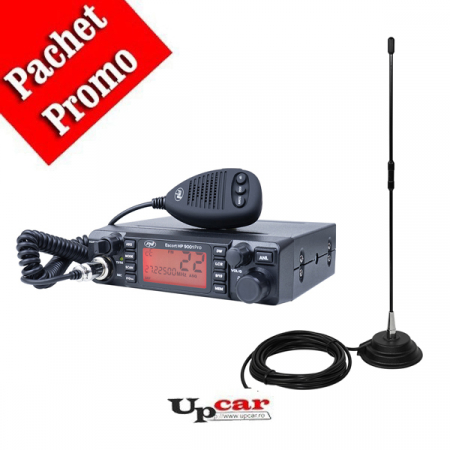 Statii radio auto CB - Pachet statie radio CB PNI ESCORT HP 9001 PRO ASQ, 12V/24V + Antena CB PNI Extra 40, lungime 44 cm + Baza magnetica