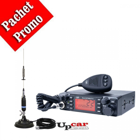 Statii radio auto CB - Pachet statie radio CB PNI ESCORT HP 9001 PRO ASQ, 12V/24V + Antena CB PNI S75, lungime 54 cm + Baza magnetica