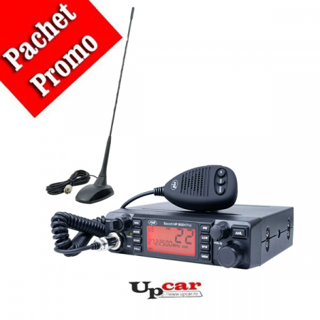 Statii radio auto CB - Pachet statie radio CB PNI ESCORT HP 9001 PRO ASQ, 12V/24V  + Antena CB PNI Extra 48, lungime 45 cm + Baza magnetica